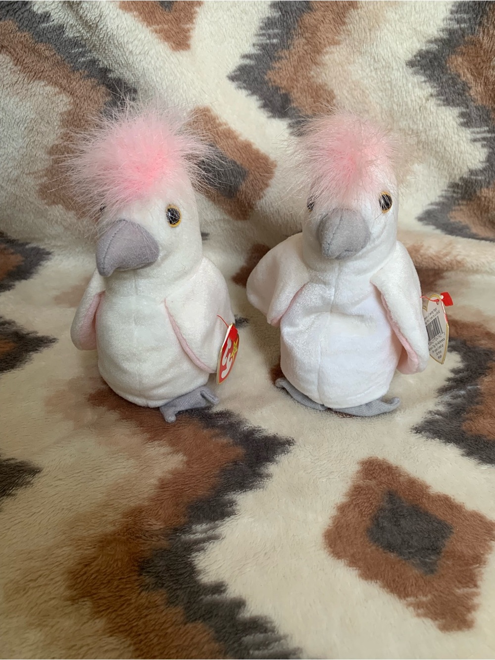 Set of 2TY Beanie Baby - KUKU the Cockatoo Bird (6.5 Inch) Excellent Stuffed Toy